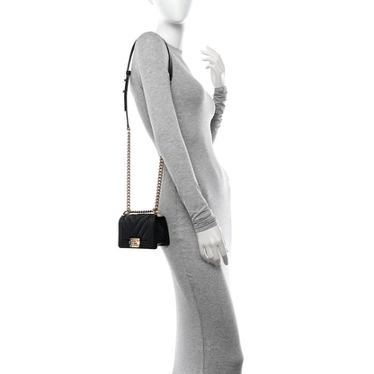 Chanel Caviar Chevron Quilted Mini Boy Flap Black 2 of 10