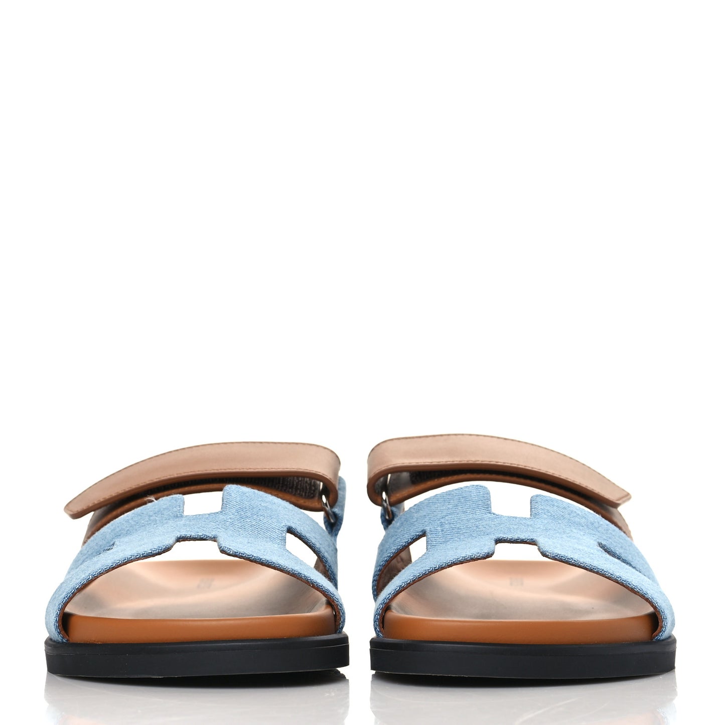 Denim Calfskin Womens Chypre Sandals 36 Bleu Clair Naturel