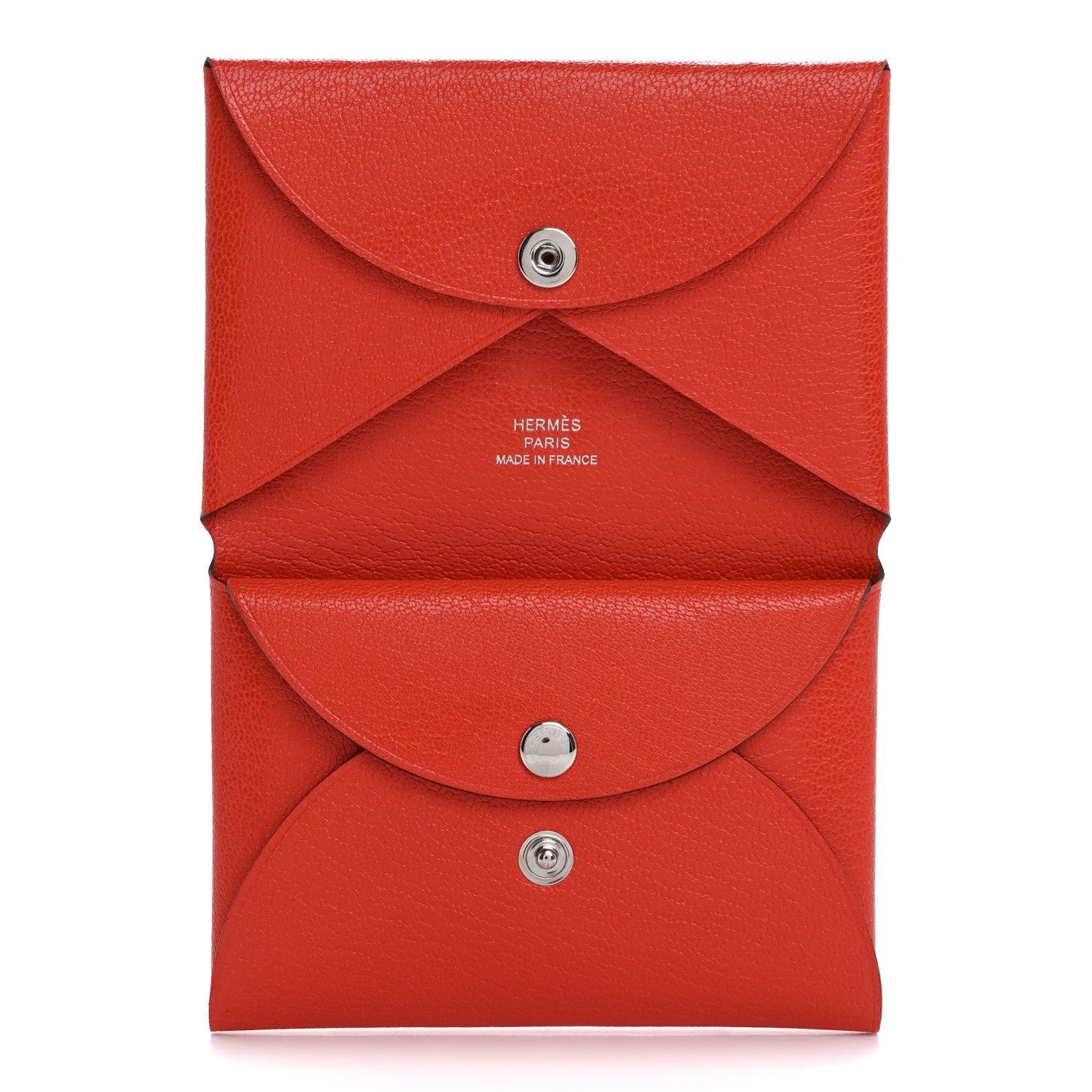 Hermes Chevre Mysore Calvi Duo Card Case Orange Field 5 of 8