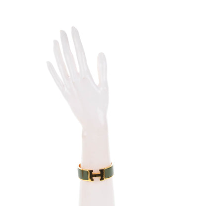 Hermes Enamel Wide Clic Clac H Bracelet PM Loden 2 of 5