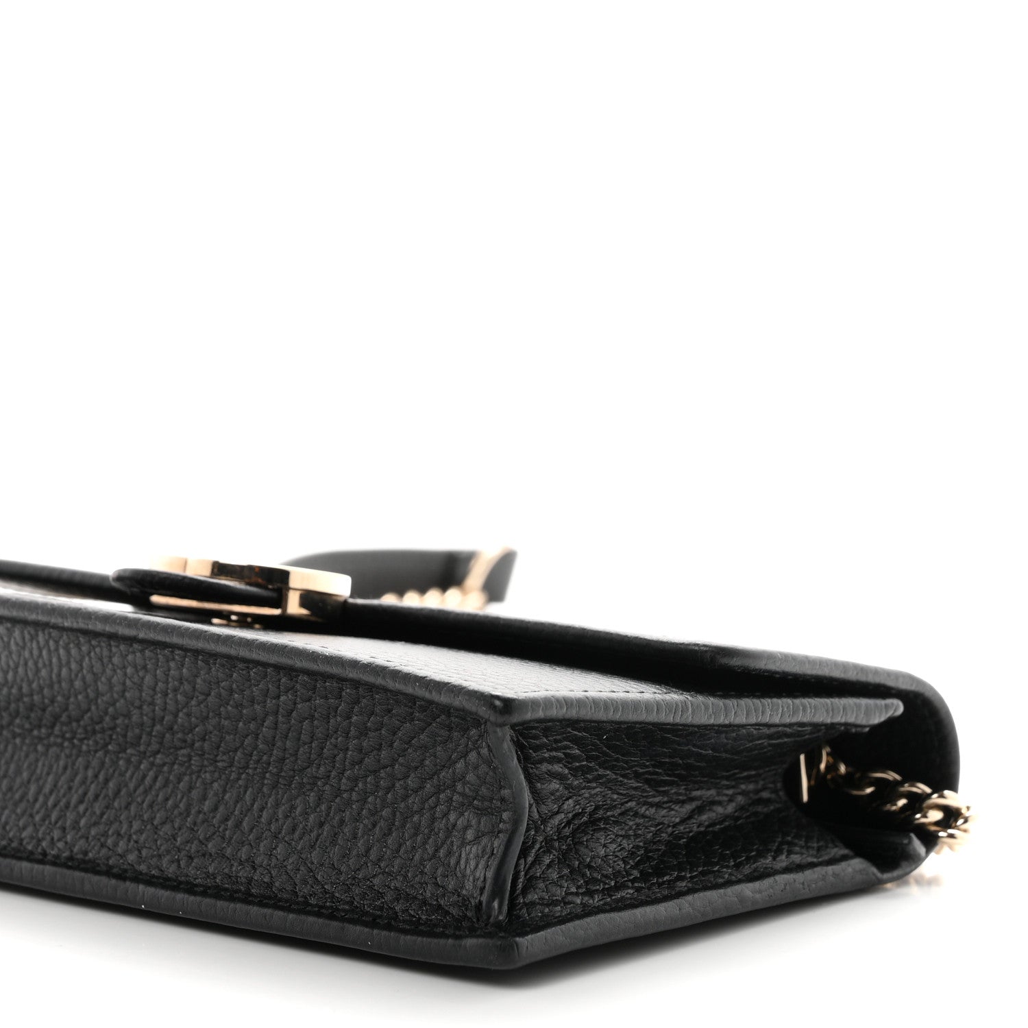 Gucci Dollar Calfskin Interlocking G Chain Wallet Black 10 of 10