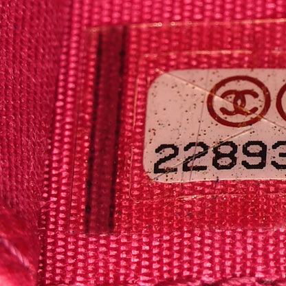 Chanel Caviar Camellia Embossed Medium Zip Around Wallet Fuchsia 8 of 9