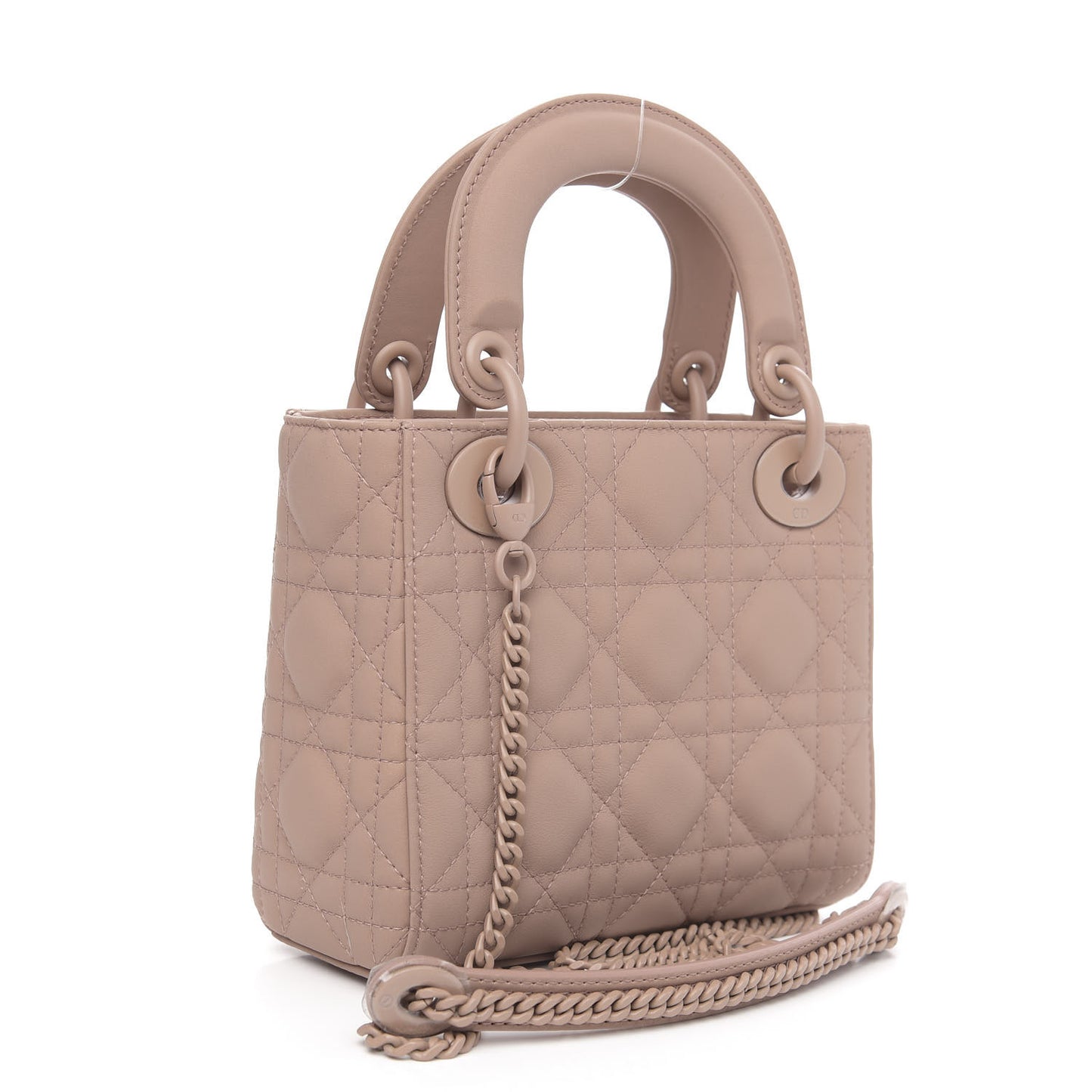 Ultra Matte Calfskin Cannage Mini Lady Dior Light Beige