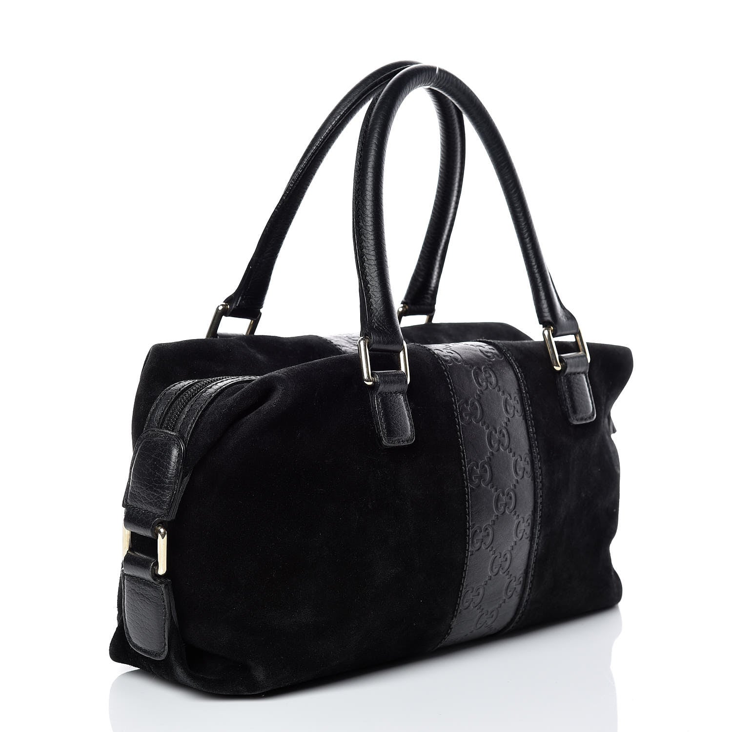 Gucci Suede Guccissima Small Boston Black 3 of 20