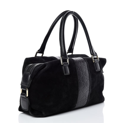 Gucci Suede Guccissima Small Boston Black 3 of 20