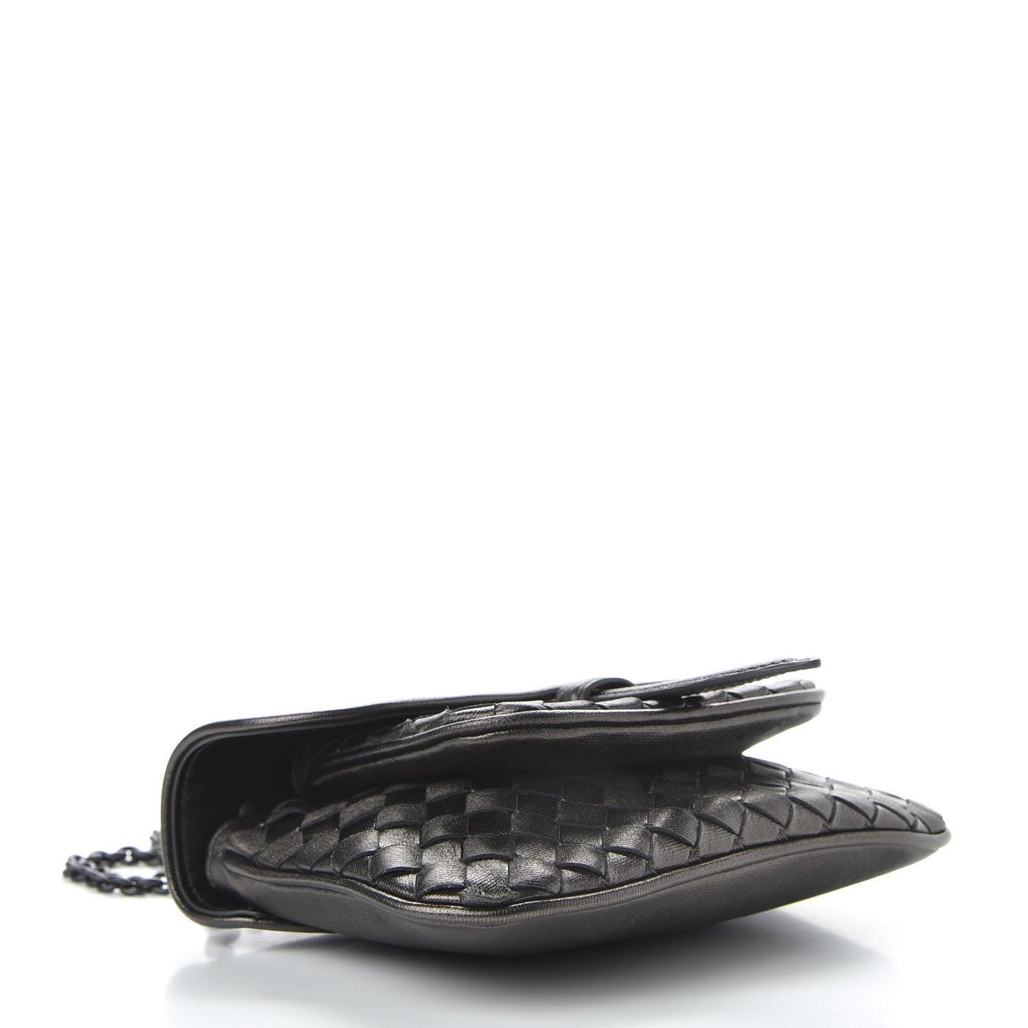 Bottega Veneta Nappa Intrecciato Front Pocket Flap With Chain Dark Silver 4 of 9