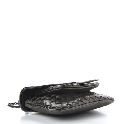 Bottega Veneta Nappa Intrecciato Front Pocket Flap With Chain Dark Silver 4 of 9
