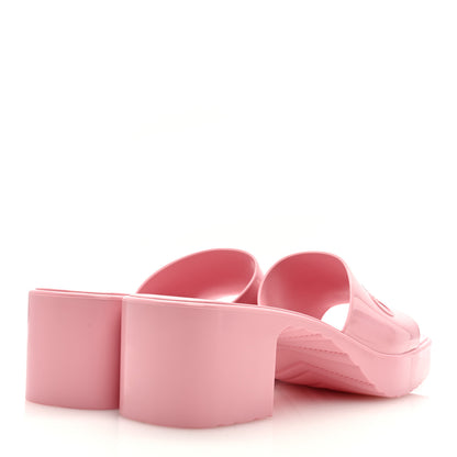 Gucci Rubber Gucci Logo Womens Platform 20/60mm Slide Sandals 40 Wild Rose 4 of 8