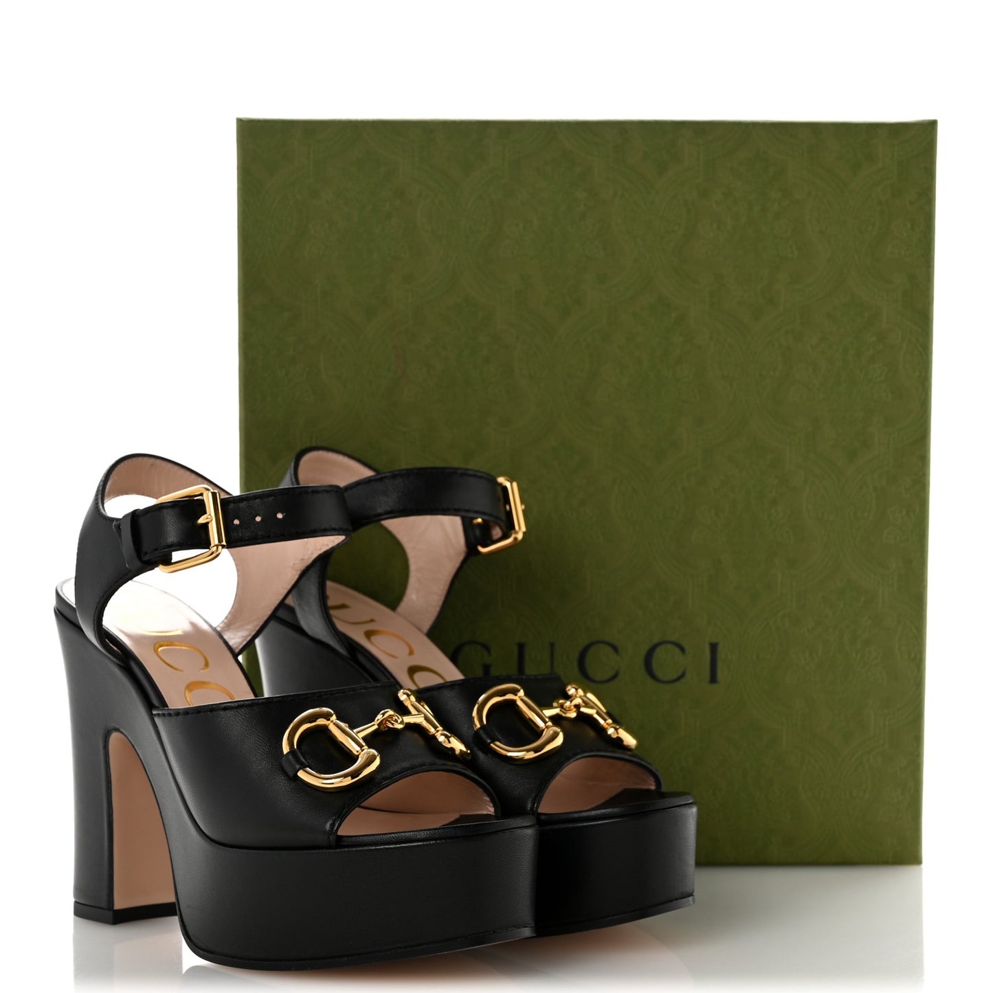 Nappa Charlotte Horsebit 40/135mm Platform Sandals 36.5 Black