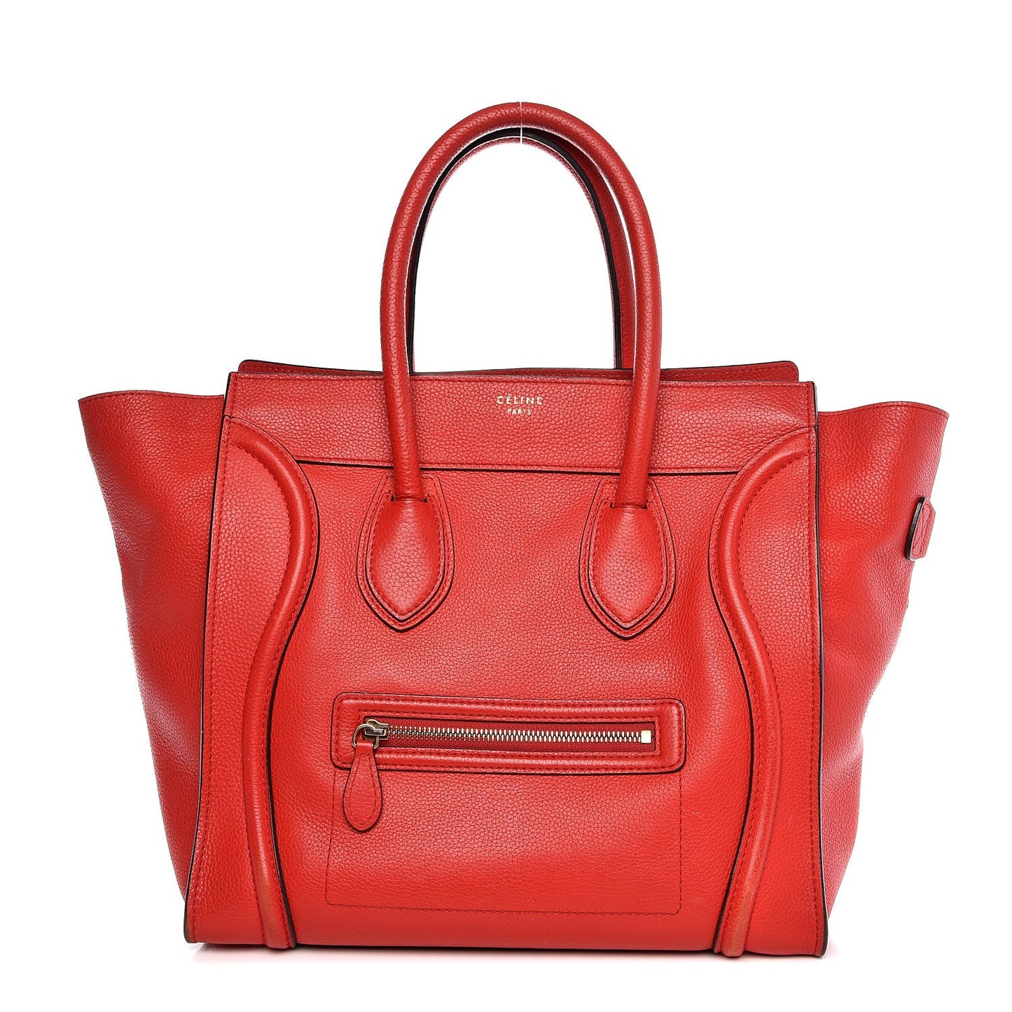 Drummed Calfskin Mini Luggage Coquelicot