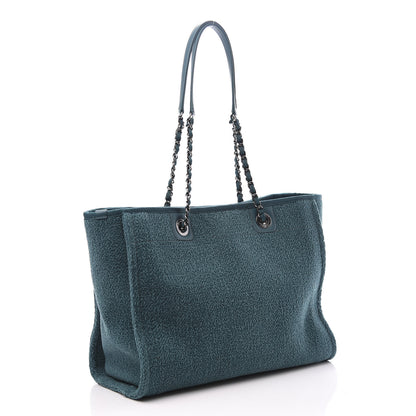 Chanel Lurex Boucle Small Deauville Tote Turquoise 2 of 10