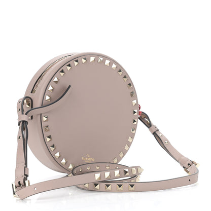 Valentino Garavani Calfskin Rockstud Round Crossbody Bag Poudre 3 of 9