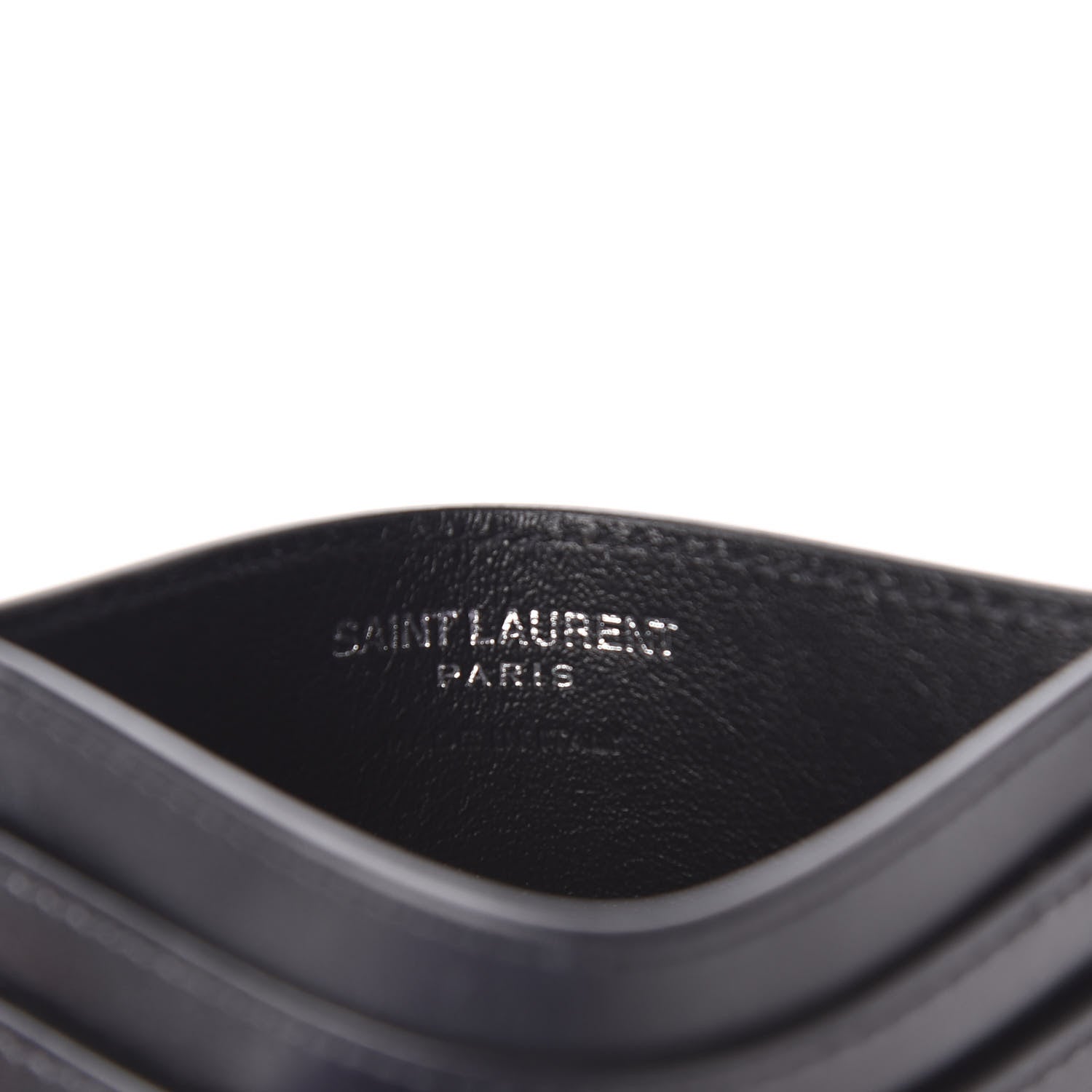 Saint Laurent Calfskin Monogram Credit Card Case Black 6 of 8