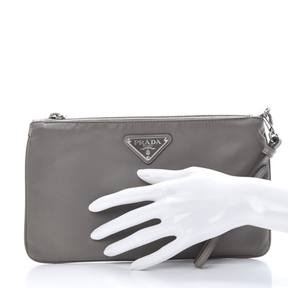 Prada Tessuto Nylon Maniglia Pouch Argilla 2 of 8