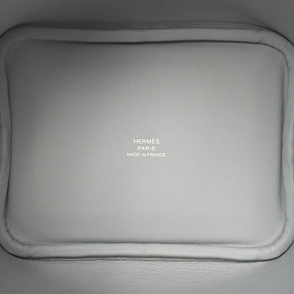 Hermes Ostrich Micro Picotin Lock Bleu Glacier 5 of 11
