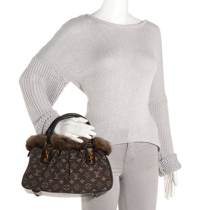 Louis Vuitton Monogram Denim Chinchilla Lizard Trapeze PM 2 of 8