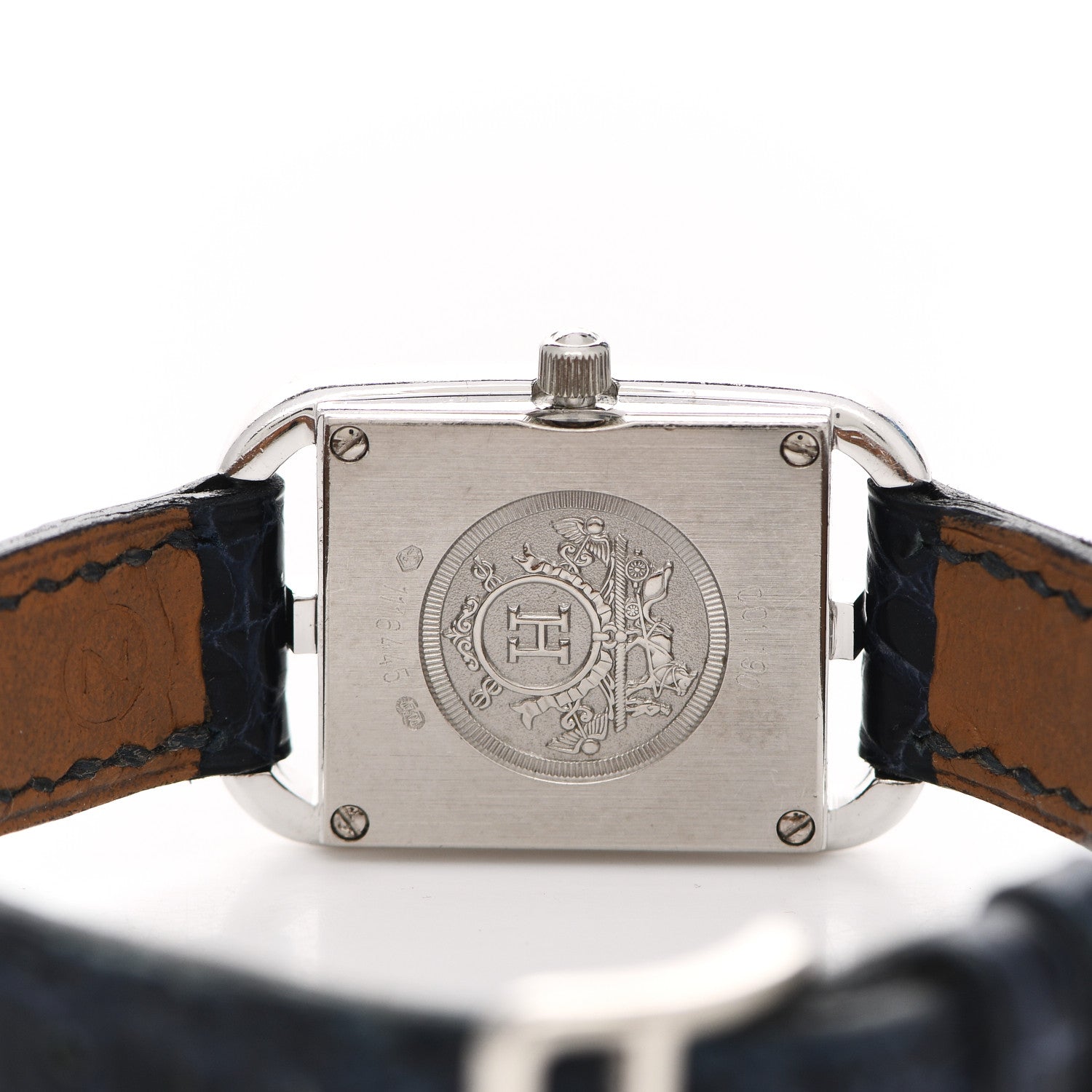 Hermes Stainless Steel Alligator Mother of Pearl 19mm Cape Cod Quartz Watch Bleu Abysse 4 of 7