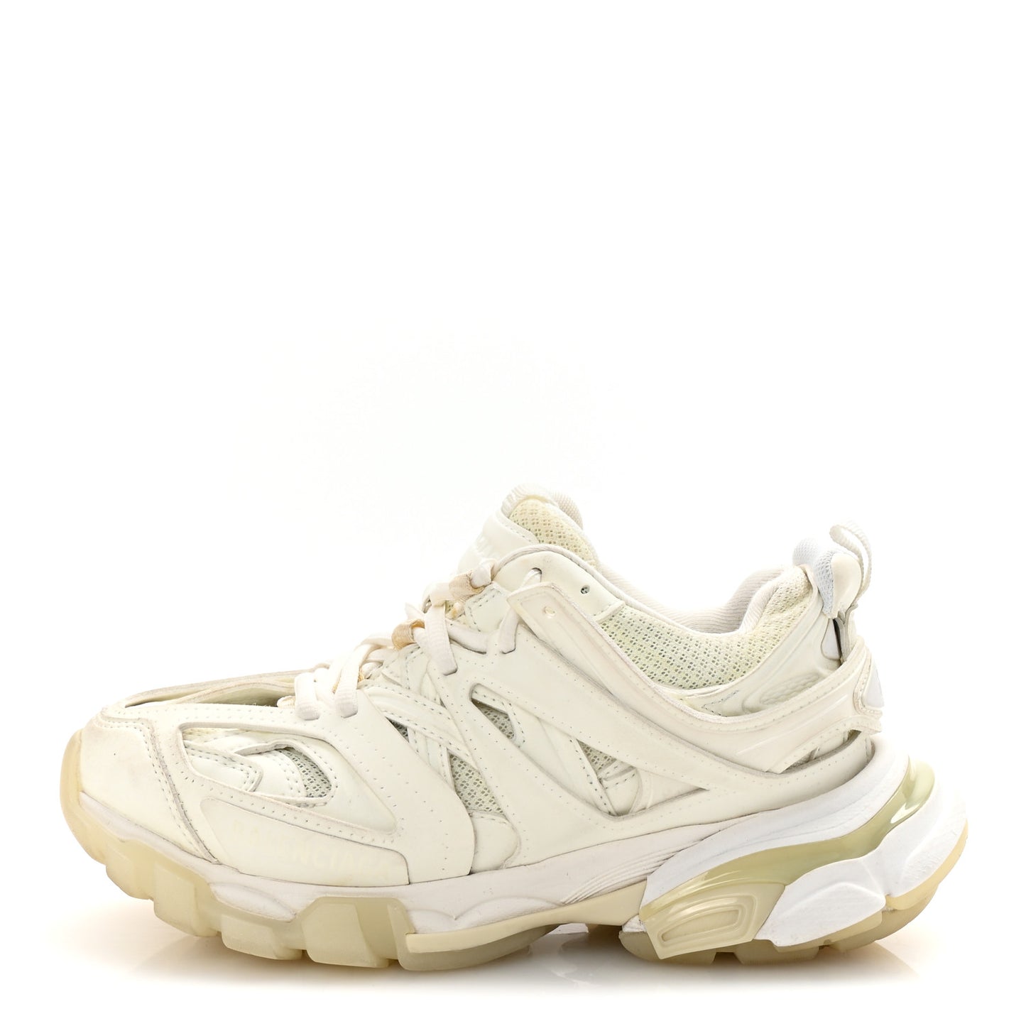 Mesh Nubuck Effect Fabric Glow in the Dark Womens Track Sneakers 35 White