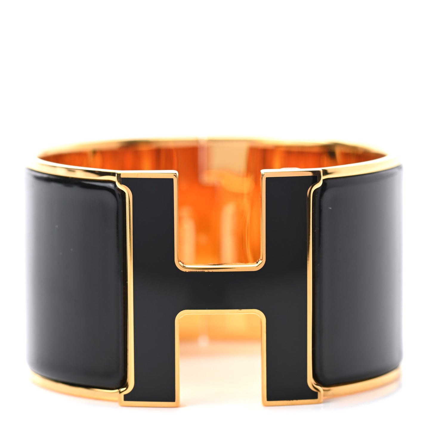 Enamel Extra Wide Clic Clac H Bracelet PM Black