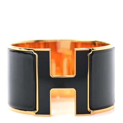 Hermes Enamel Extra Wide Clic Clac H Bracelet PM Black 1 of 4