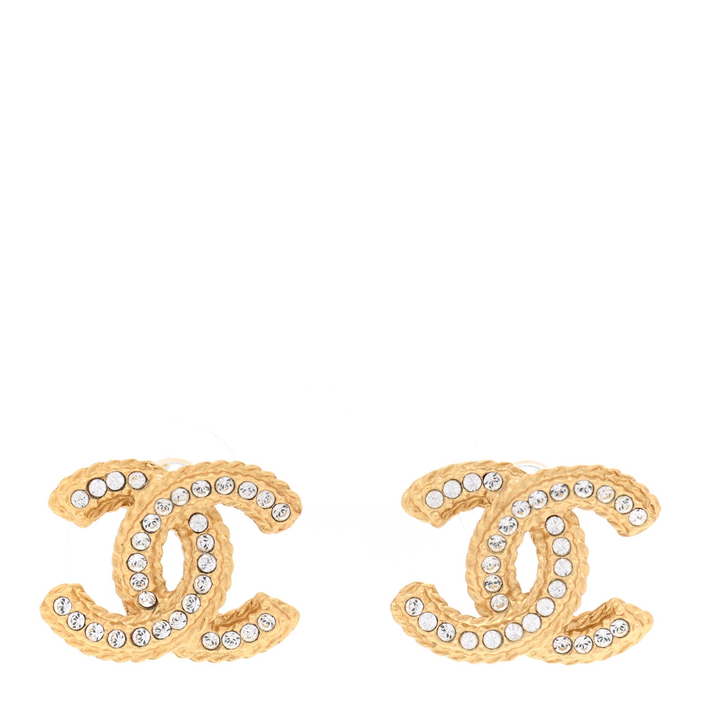 Crystal CC Earrings Light Gold