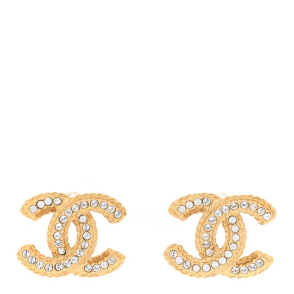 Chanel Crystal CC Earrings Light Gold 1 of 5