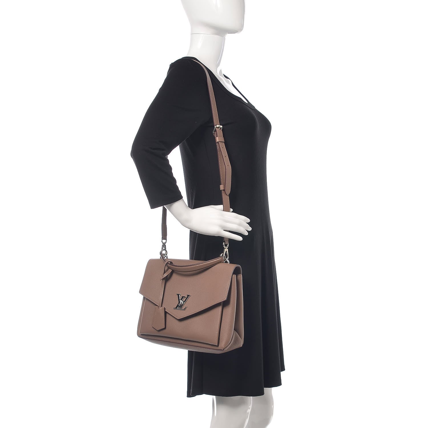 Louis Vuitton Soft Calfskin My Lockme Top Handle Taupe Glace 2 of 10