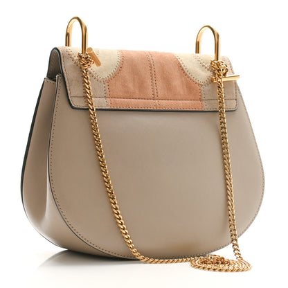Chloe Suede Calfskin Patchwork Drew Shoulder Bag Motty Grey 3 of 9