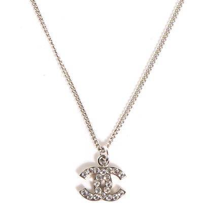 Chanel Crystal CC Timeless Necklace Silver 1 of 6