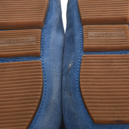 Bottega Veneta Suede Intrecciato Wave Driver Moccasin Loafers 38 Blue 10 of 15