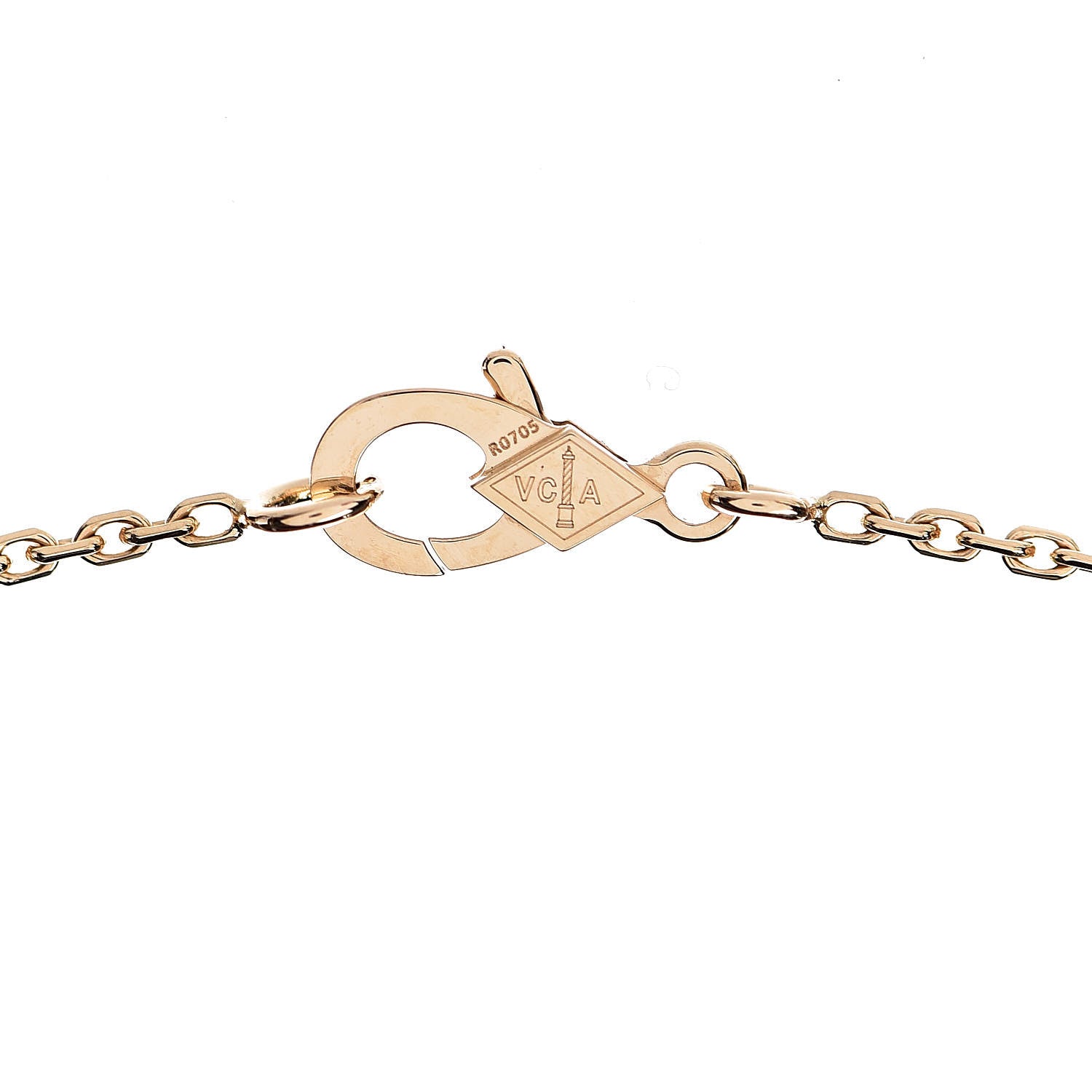 Van Cleef & Arpels 18K Yellow Gold Mother of Pearl Vintage Alhambra Pendant Necklace 6 of 8