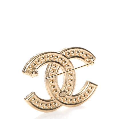 Chanel Pearl Crystal Baguette CC Brooch Gold 3 of 5
