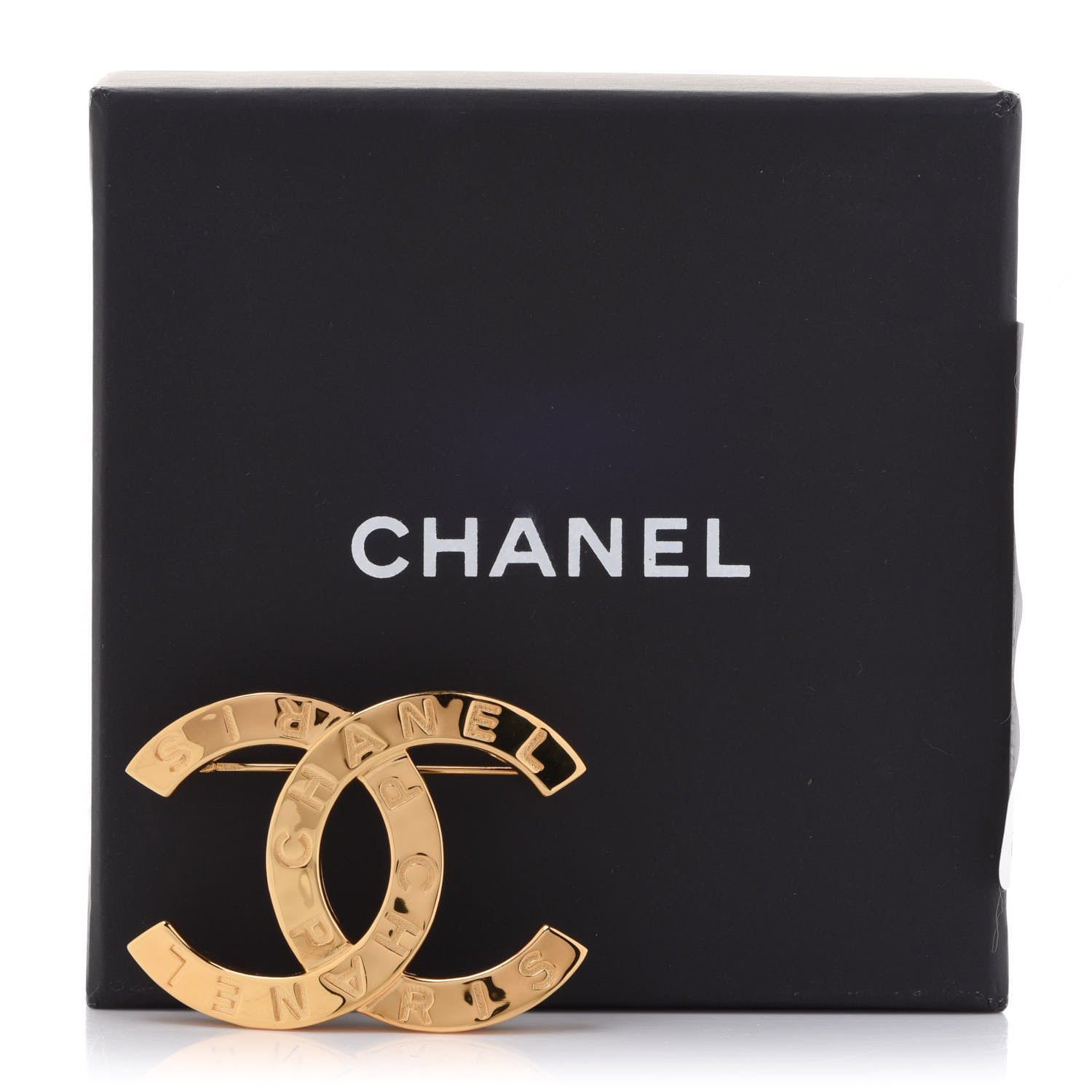 Chanel Metal Paris Button CC Large Brooch Gold 5 of 5