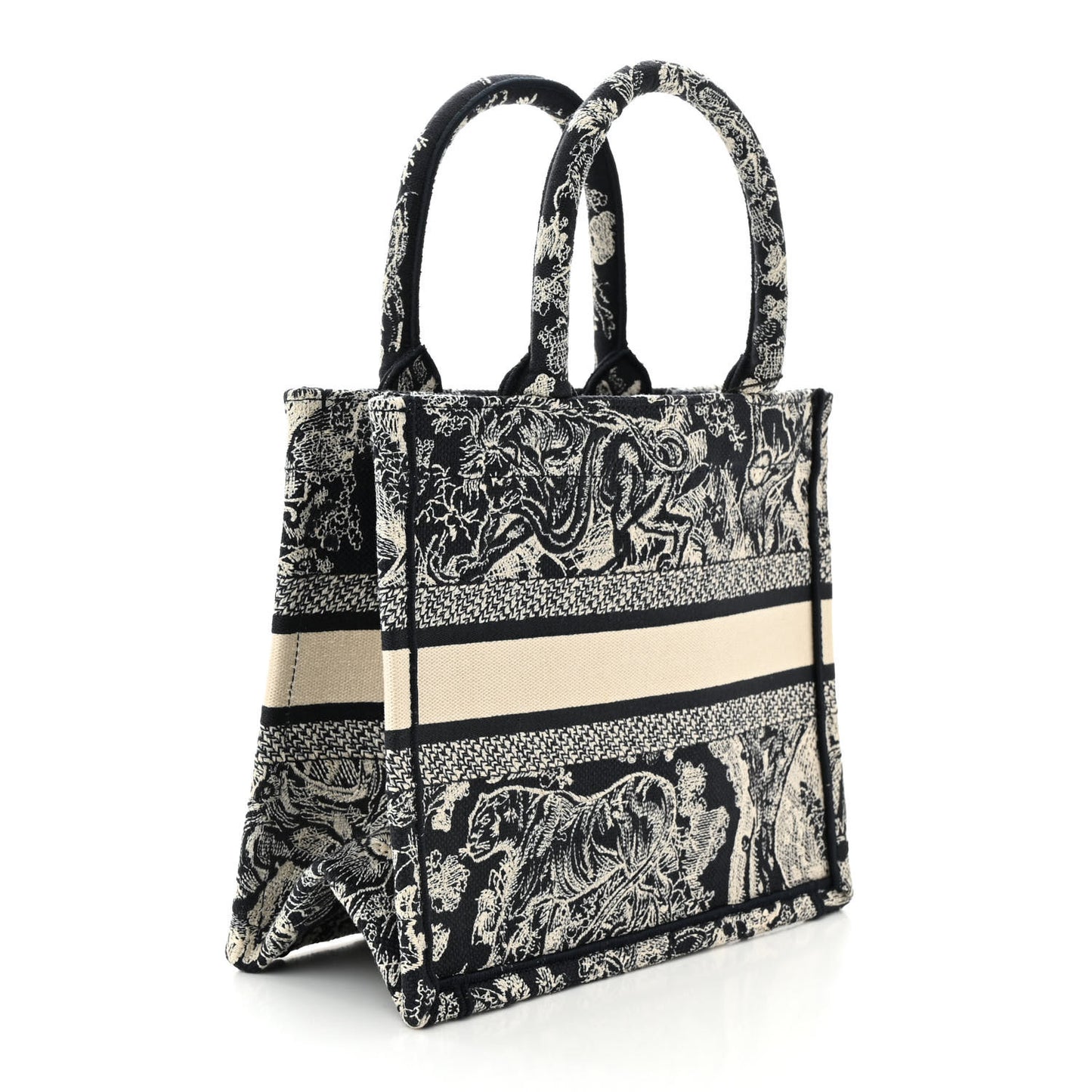 Canvas Embroidered Small Dioriviera Toile De Jouy Book Tote Blue