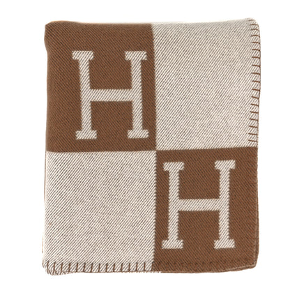 Hermes Wool Cashmere Avalon Blanket Ecru Camel 1 of 3