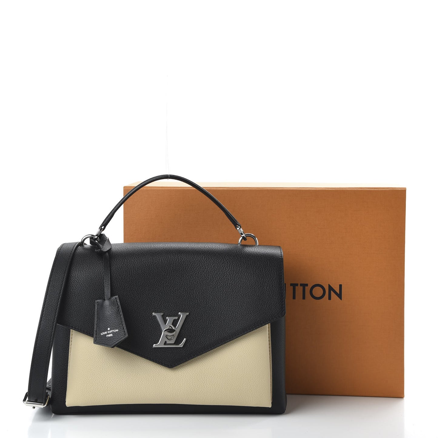 Soft Calfskin My Lockme Top Handle Vanille Black