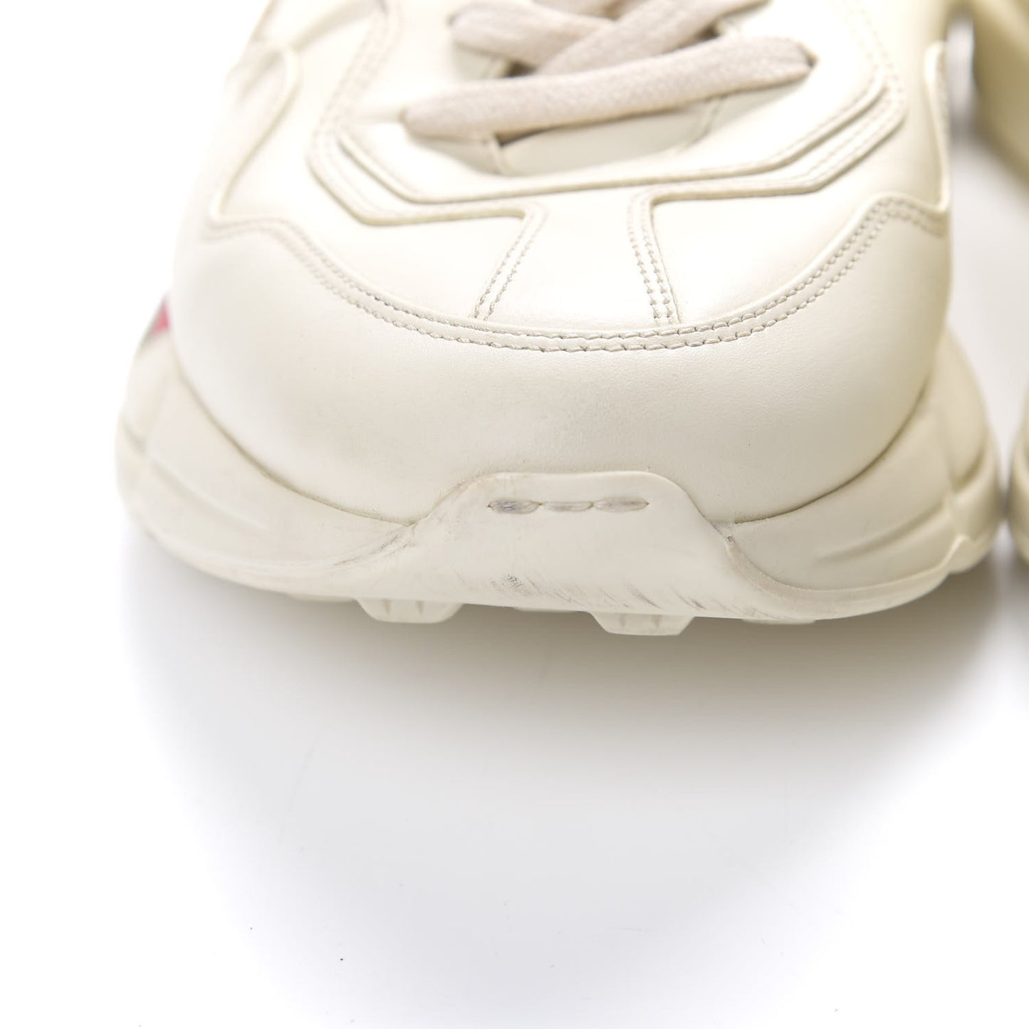 Calfskin Logo Mens Rhyton Sneakers 11 Ivory