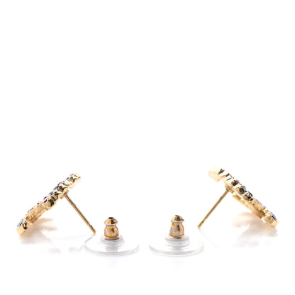 Chanel Crystal Over The Rainbow CC Earrings Gold Multicolor 3 of 5