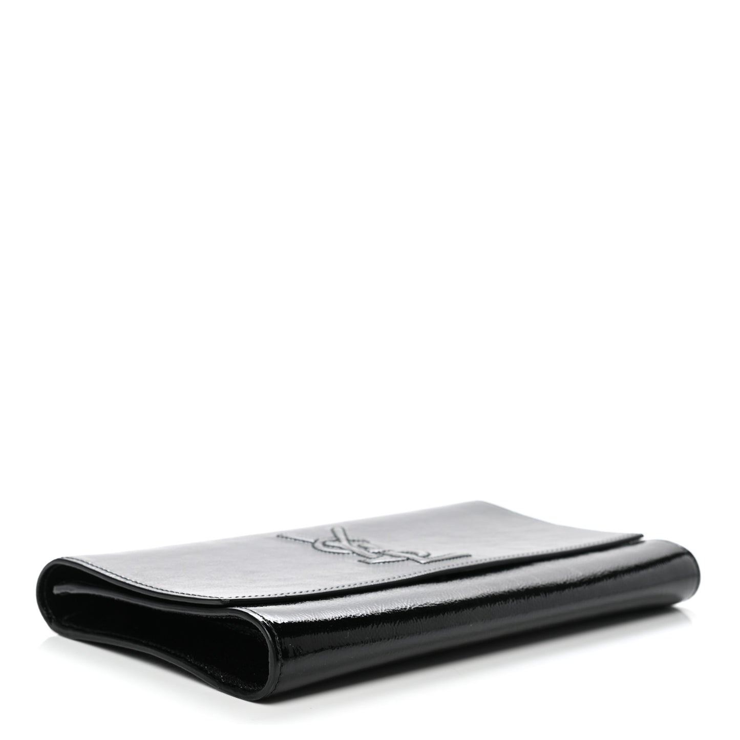 Textured Patent Monogram Small Belle De Jour Clutch Black