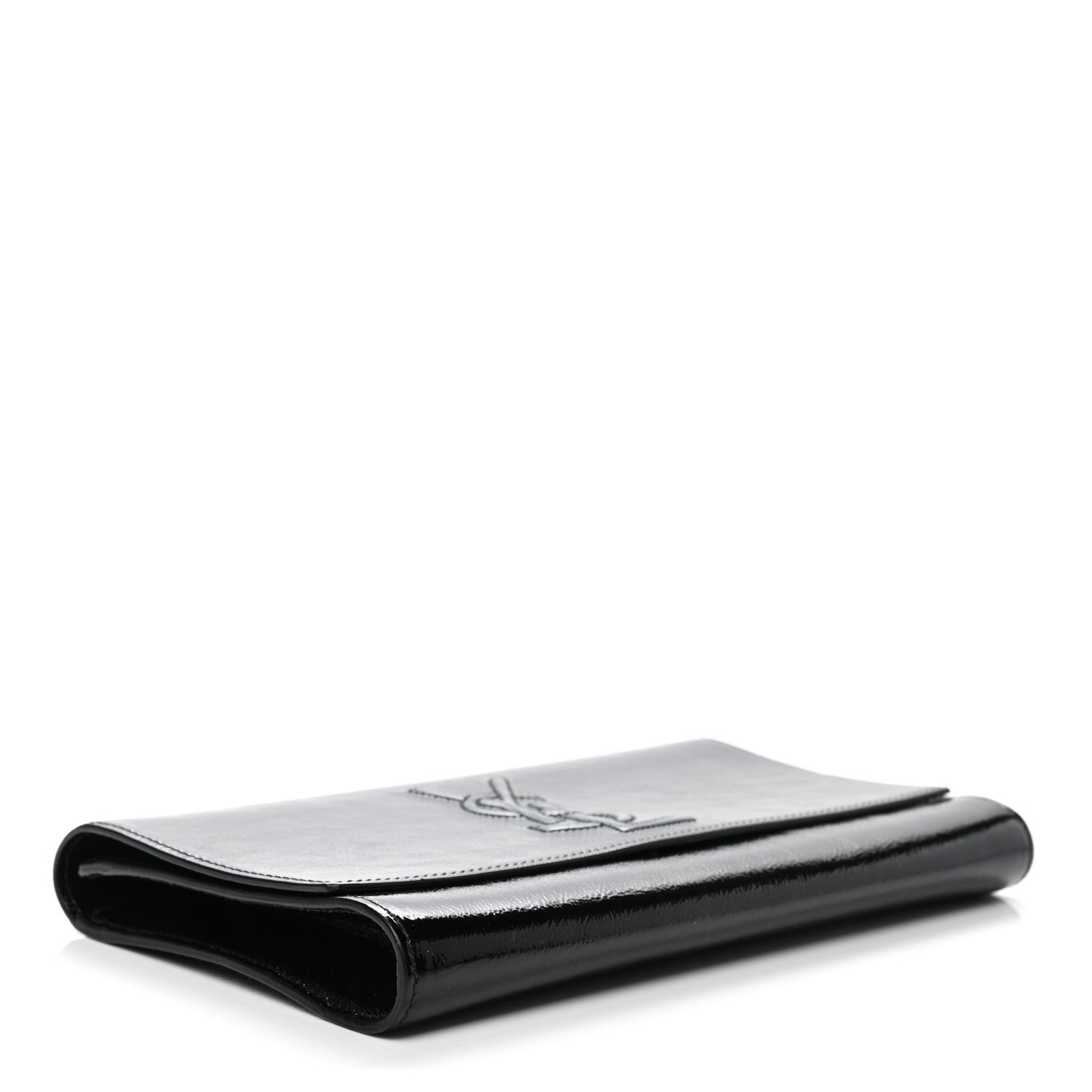 Saint Laurent Textured Patent Monogram Small Belle De Jour Clutch Black 4 of 7