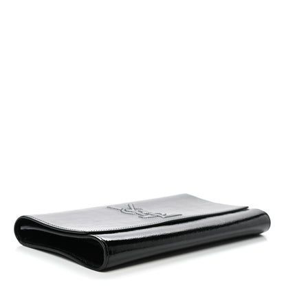 Saint Laurent Textured Patent Monogram Small Belle De Jour Clutch Black 4 of 7