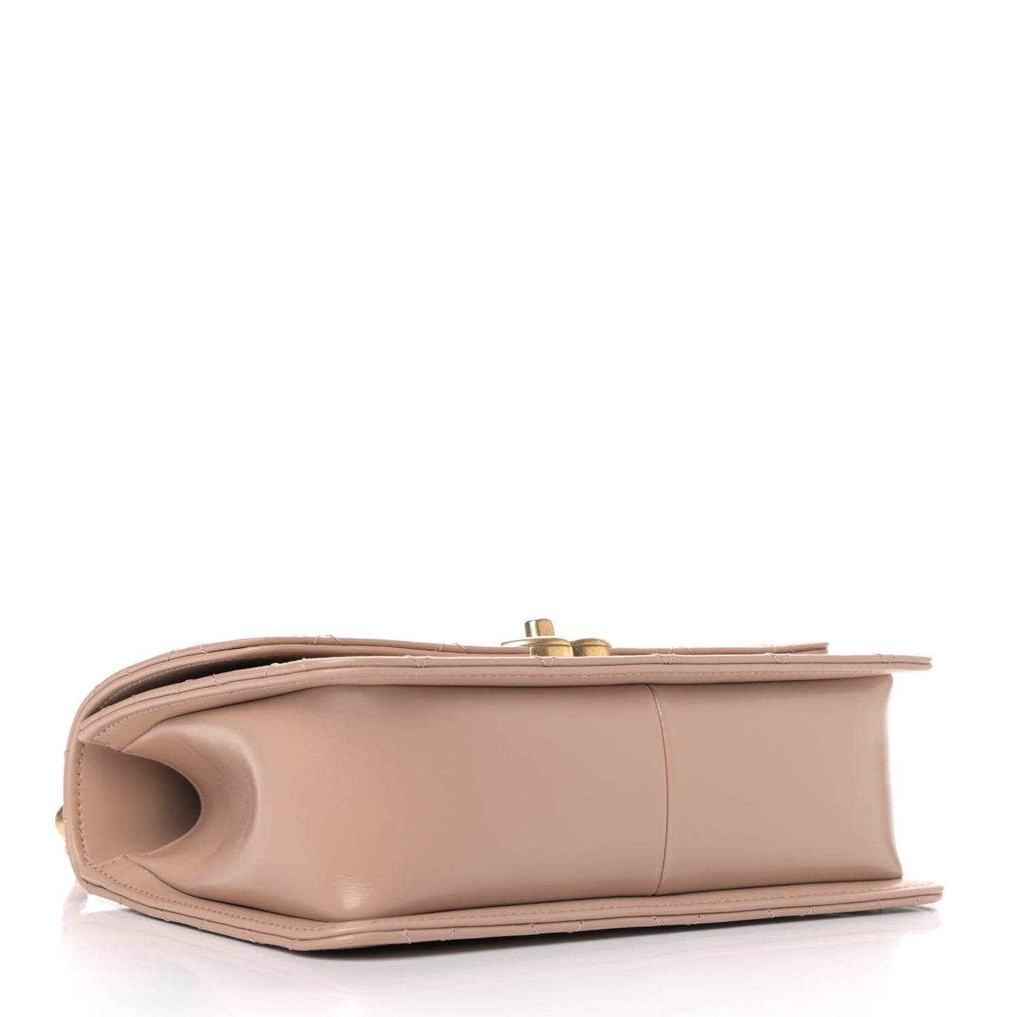 Calfskin Quilted Perfect Fit Flap Beige