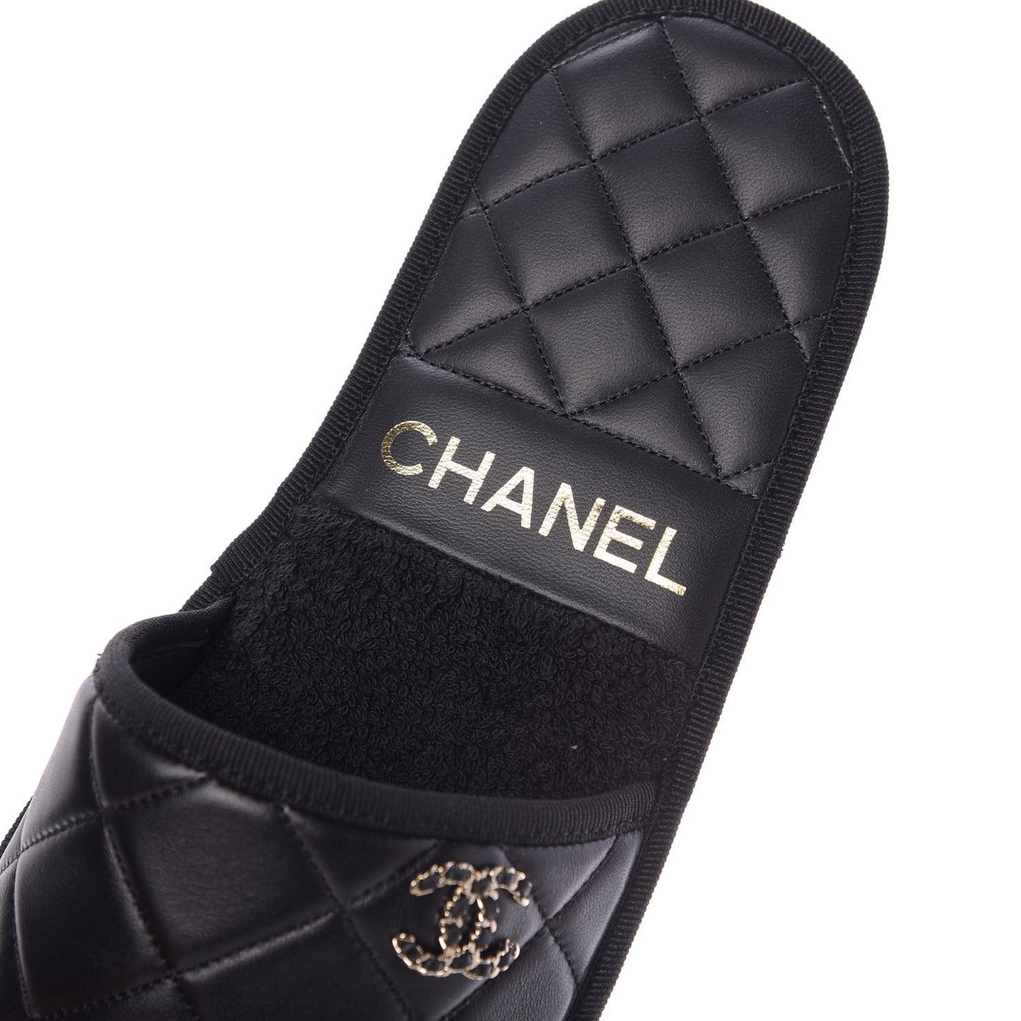 Lambskin CC Flat Mules S Black