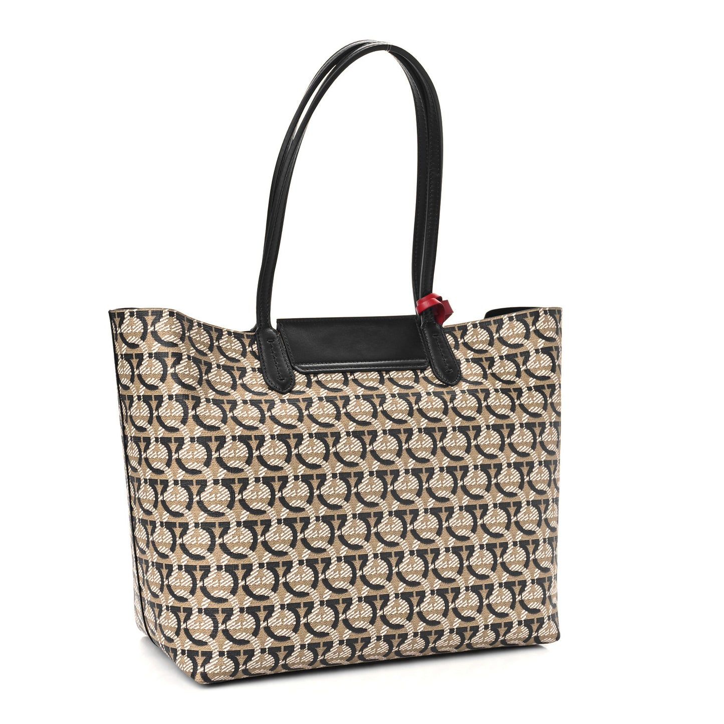 Canvas Calfskin Gancini Bag Black
