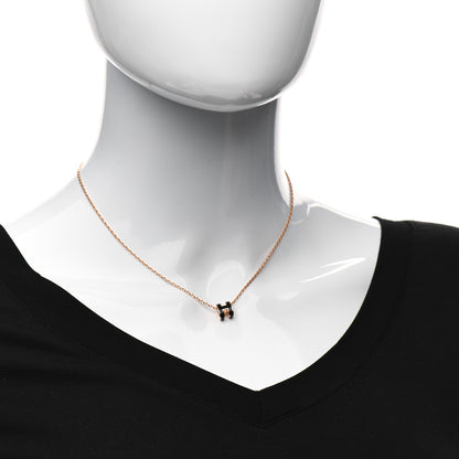 Hermes Lacquered Rose Gold Mini Pop H Pendant Necklace Black 2 of 4