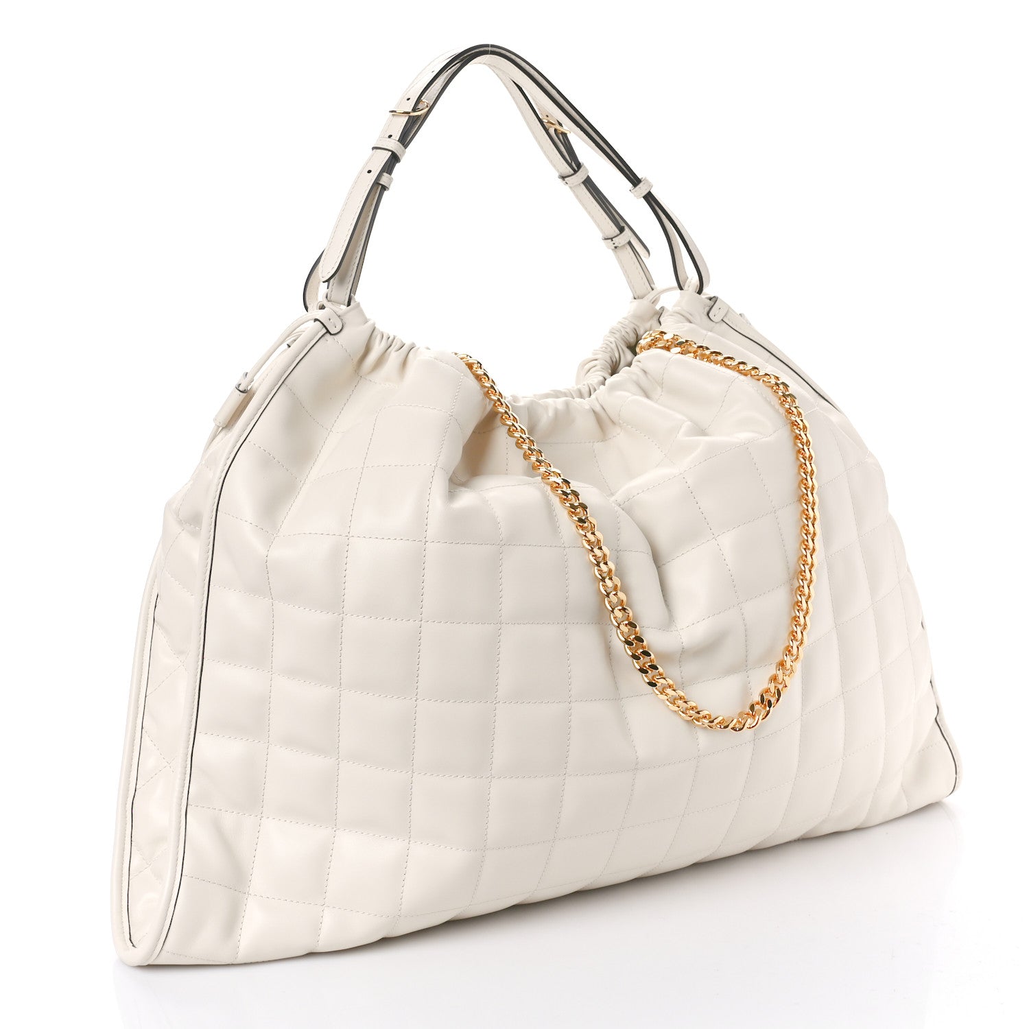 Gucci Calfskin Quilted Large Deco Tote Bag Mystic White 3 of 8