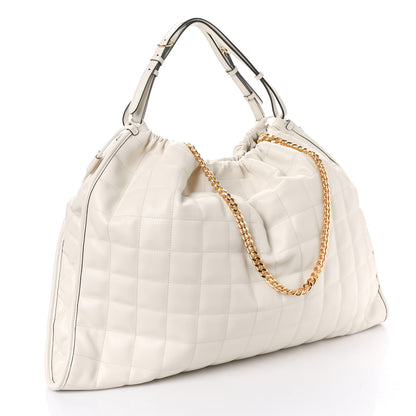 Gucci Calfskin Quilted Large Deco Tote Bag Mystic White 3 of 8