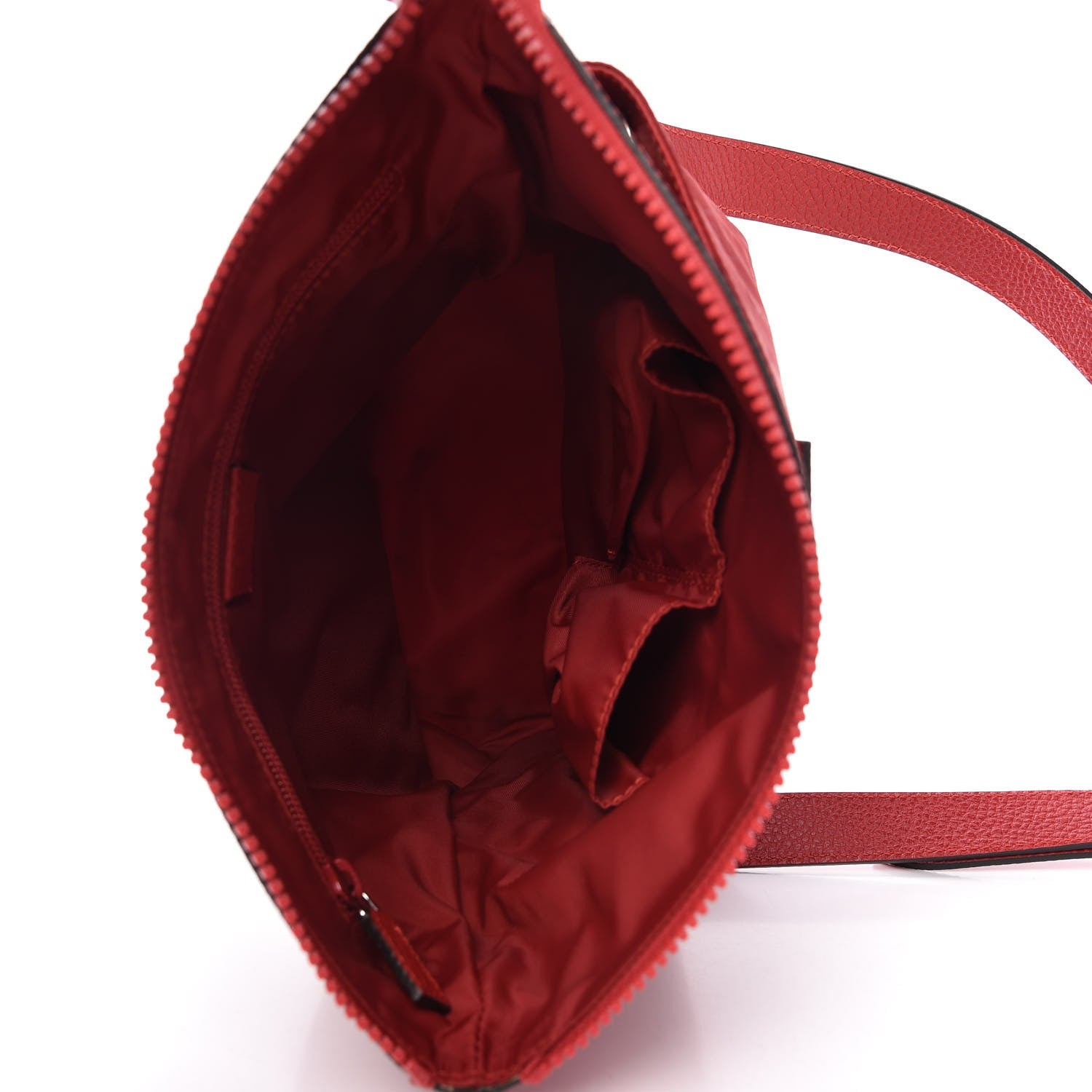 Gucci Nylon Monogram Dollar Calfskin Flat Messenger Bag Vibrant Red 5 of 10