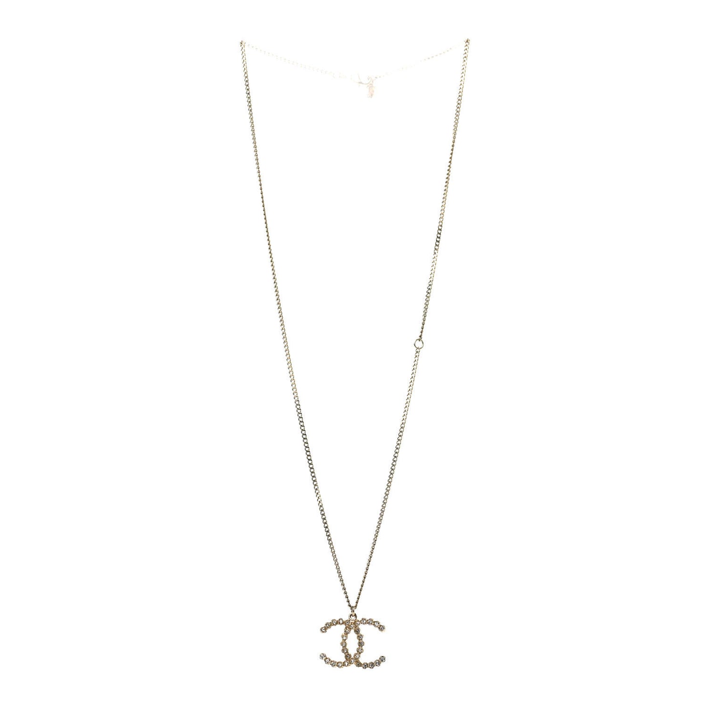Crystal CC Pendant Necklace Gold
