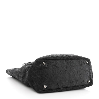 Chanel Coated Canvas Quilted Small Paris Biarritz Tote Black 4 of 10